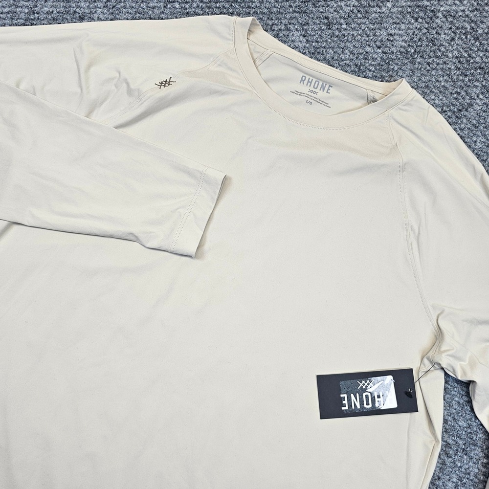 Rhone Reign Long Sleeve Shirt Mens Large Sandstone Beige GoldFusion Slim Fit NWT